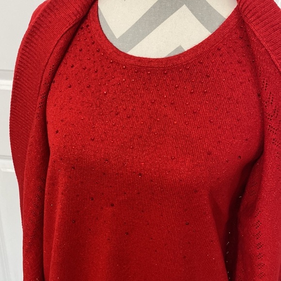 Laura Scott Medium Sparkly Red Top - Picture 2 of 10